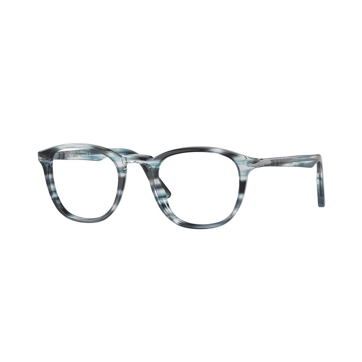 Persol PO3143V 1051 Striped Grey Transparent 49 mm Men`s Eyeglasses