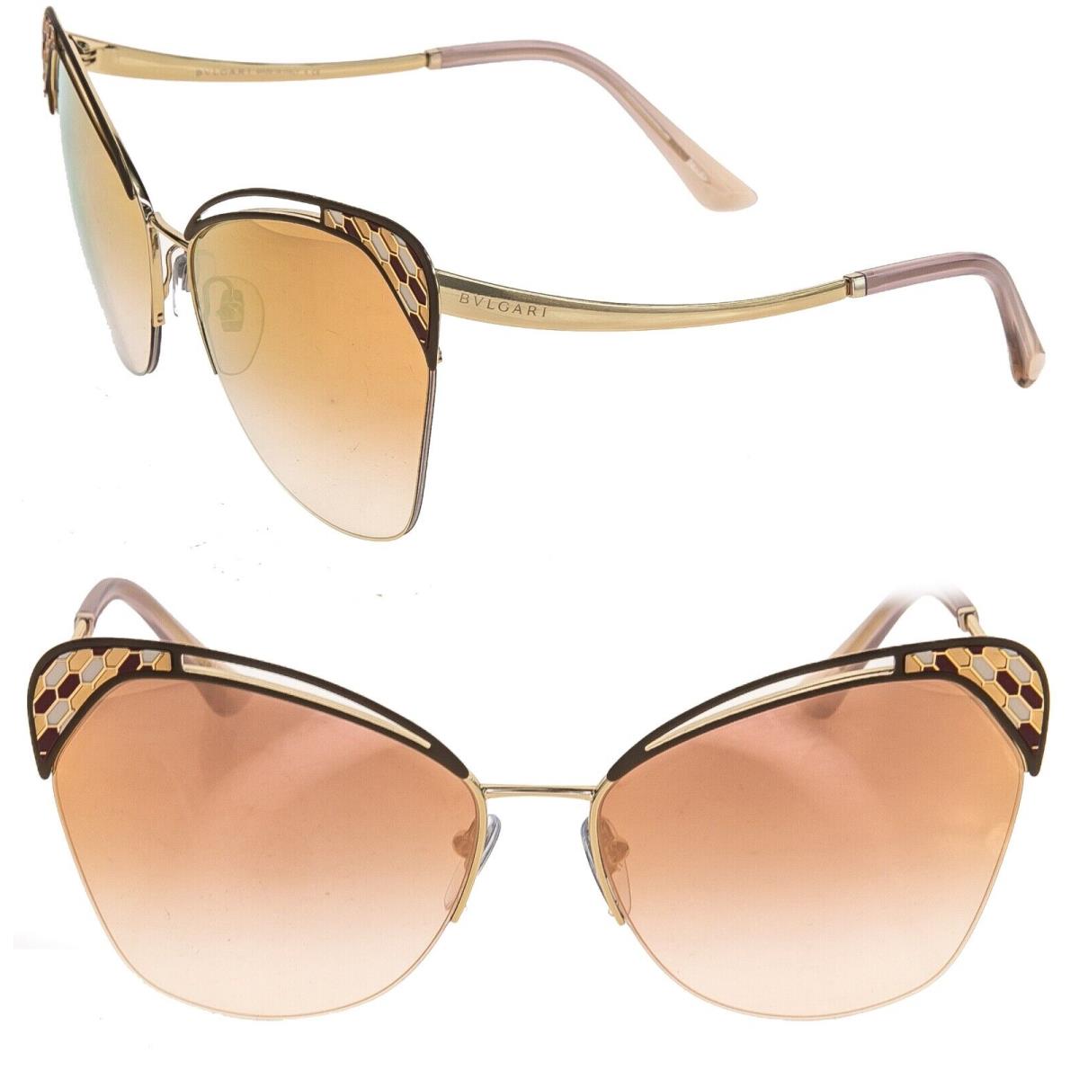 Bvlgari Serpenti BV6161 Pink Gold Mirrored Enamel Snake Scales Sunglasses 6161