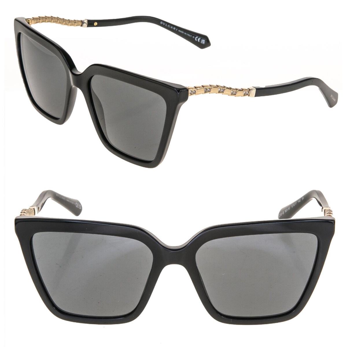 Bvlgari Serpenti Viper BV8255B Black Gold Snake Crystal Scales Sunglasses 8255