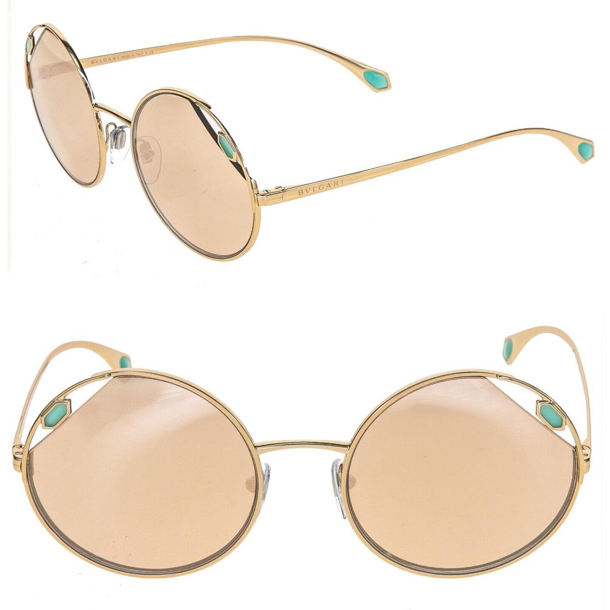 Bvlgari Serpenteyes BV6159 Gold Mirrored Emerald Jewel Metal Sunglasses 6159