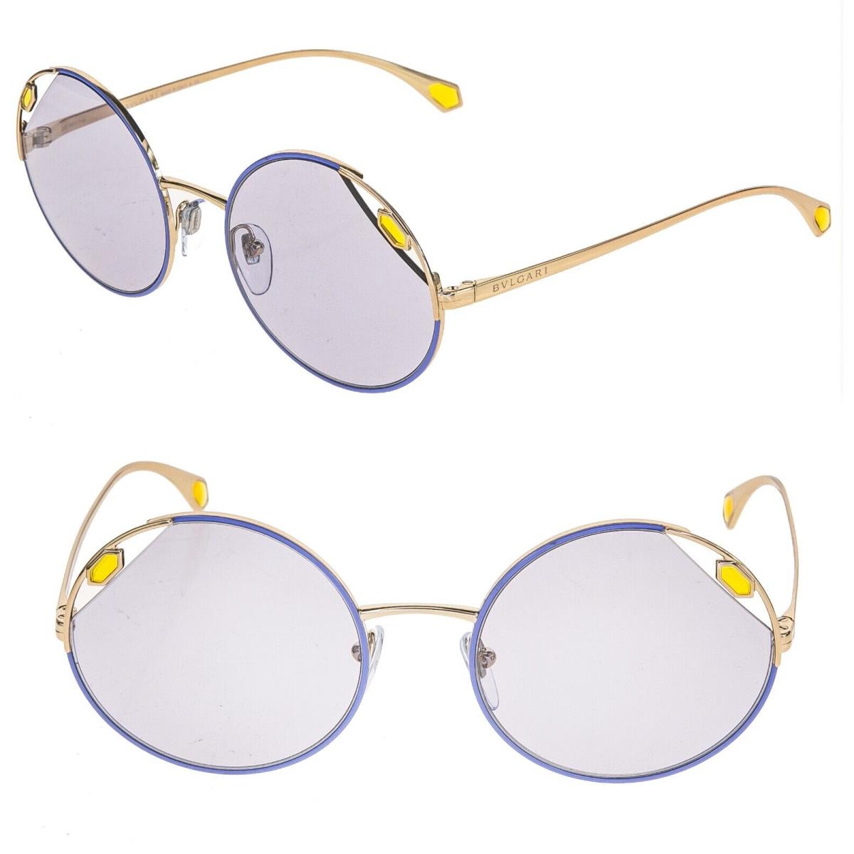 Bvlgari Serpenteyes BV6159 Blue Lilac Enamel Gold Jewel Metal Sunglasses 6159