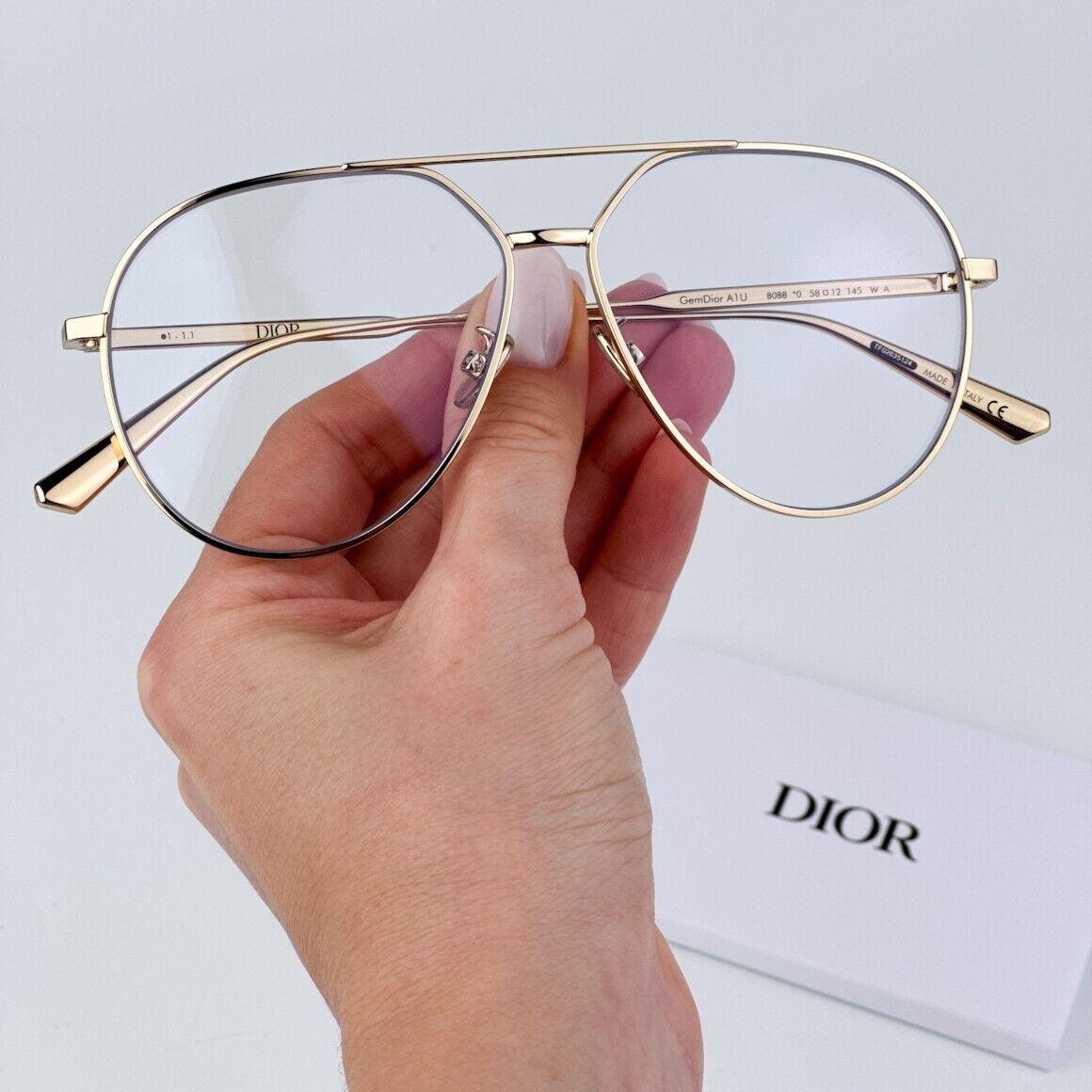 Dior Gemdior A1U B0BB Gold Blue Block Unisex Pilot Eyeglasses