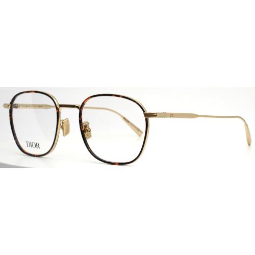 Dior Black Suito S2U B500 Gold Tortoise Womens Square Eyeglasses 50-20-145 B:43