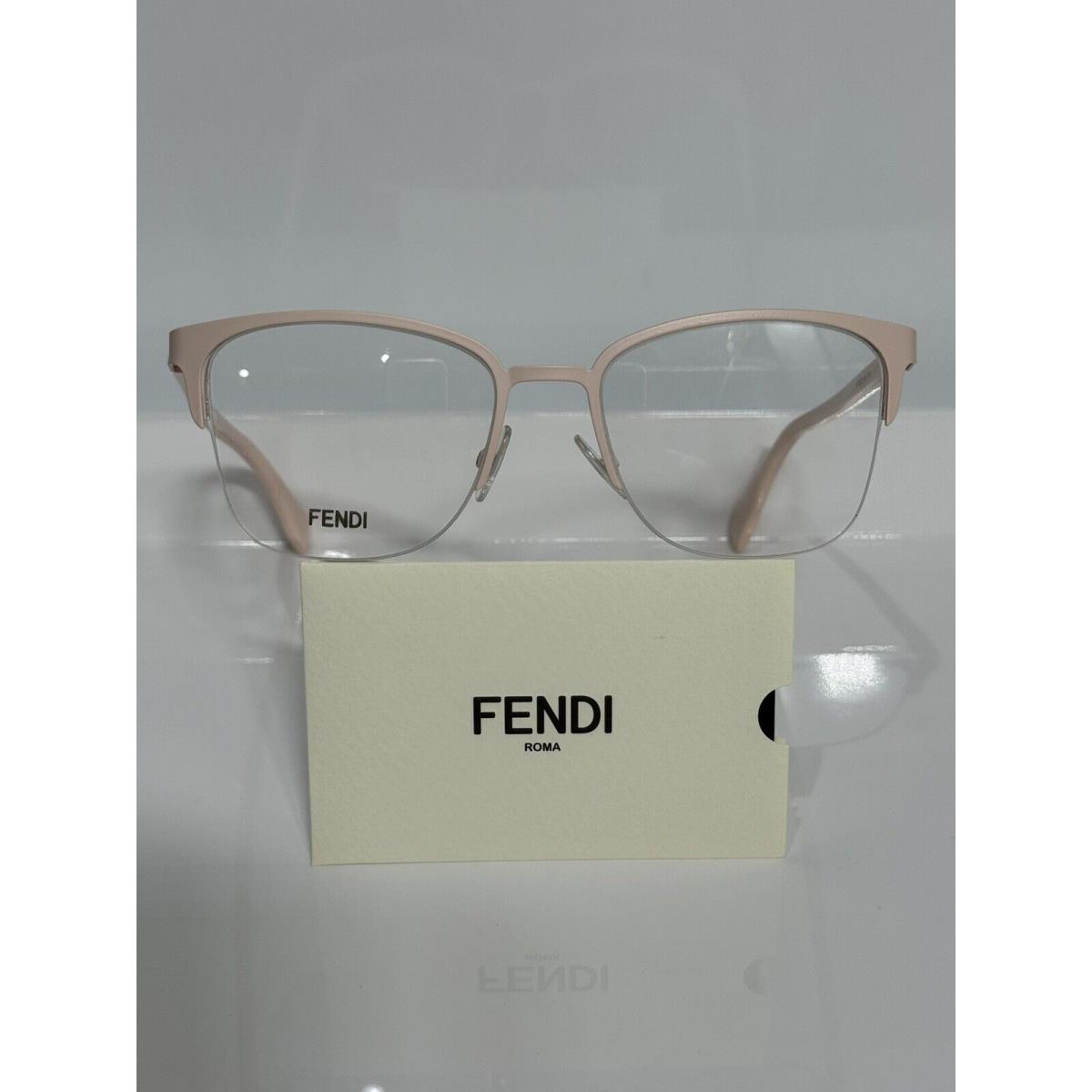 Dior Fendi FF 0321 8KJ Matte Pink Metal Semi-rimless Eyeglasses 52mm