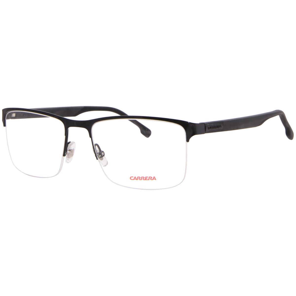 Carrera 8870 807 Eyeglasses Men`s Black Semi Rim Rectangle Shape 55mm