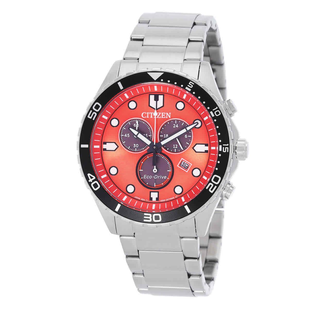 Citizen Chrono Sporty-aqua Chronograph Orange Dial Men`s Watch AT2560-84X