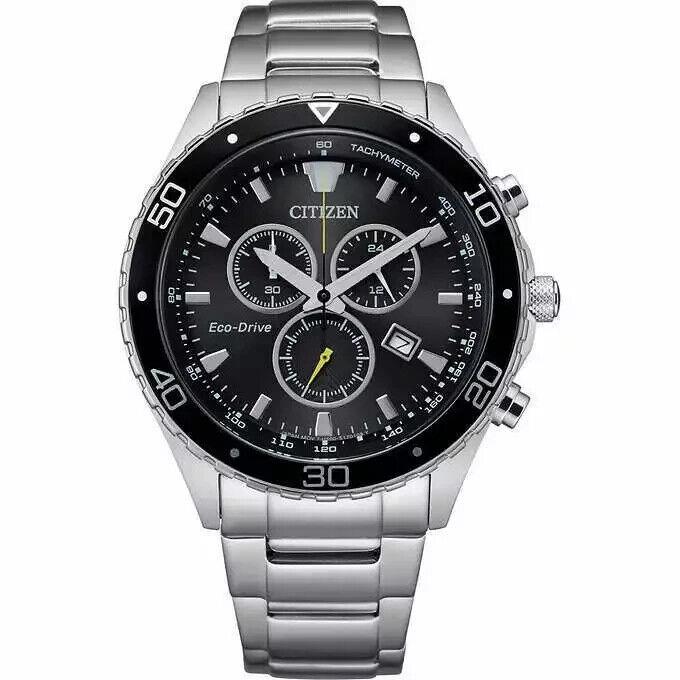 Citizen Eco Drive Mens Chronograph Stainless Steel Watch AT2387-52E