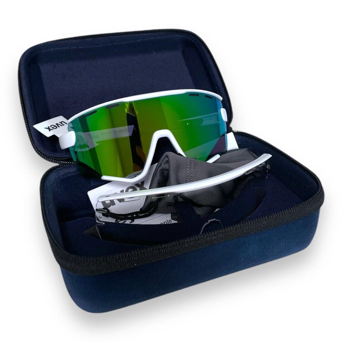 Uvex Sportstyle 236 Set Sunglasses White Matte Mirror Green 2.0 Lenses