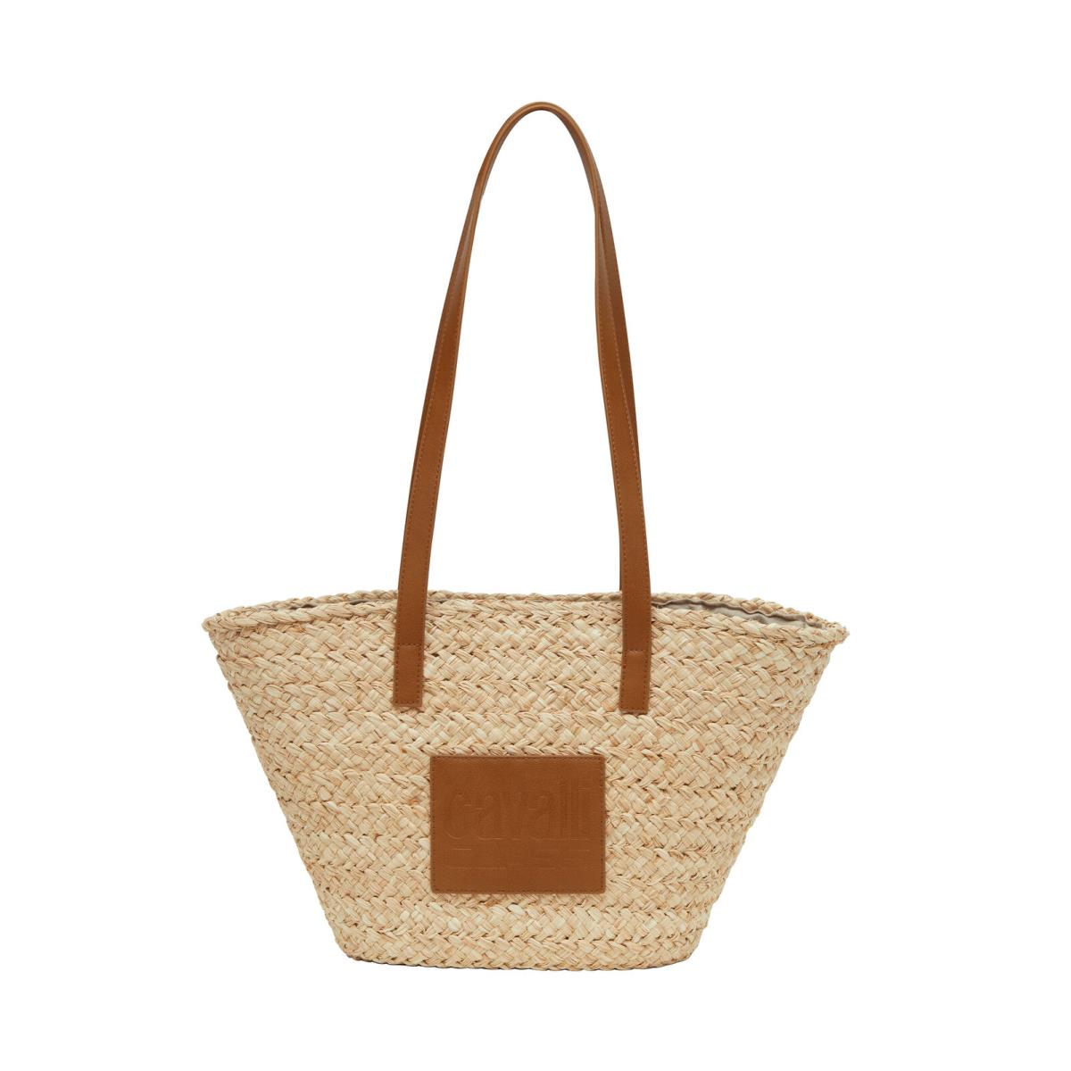 Cavalli Class Cervinia Natural/brown Medium Straw Beach Tote Bag