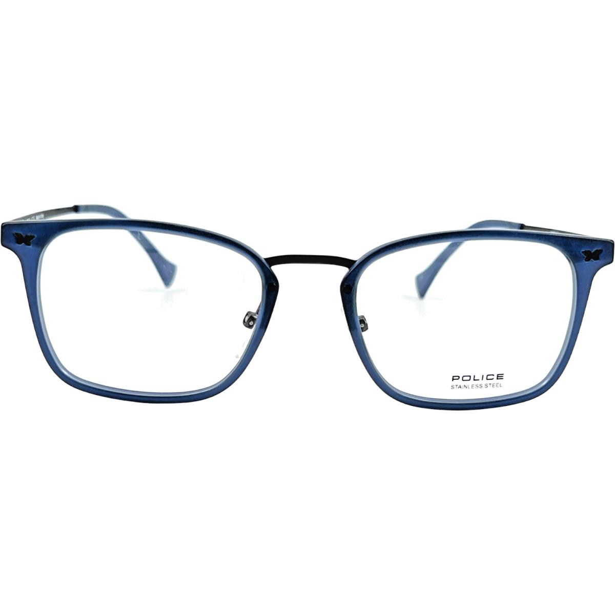 Police VPL045 Mettle 2 Mens Plastic Eyeglass Frame T31M Matte Blue 50-20 w Case