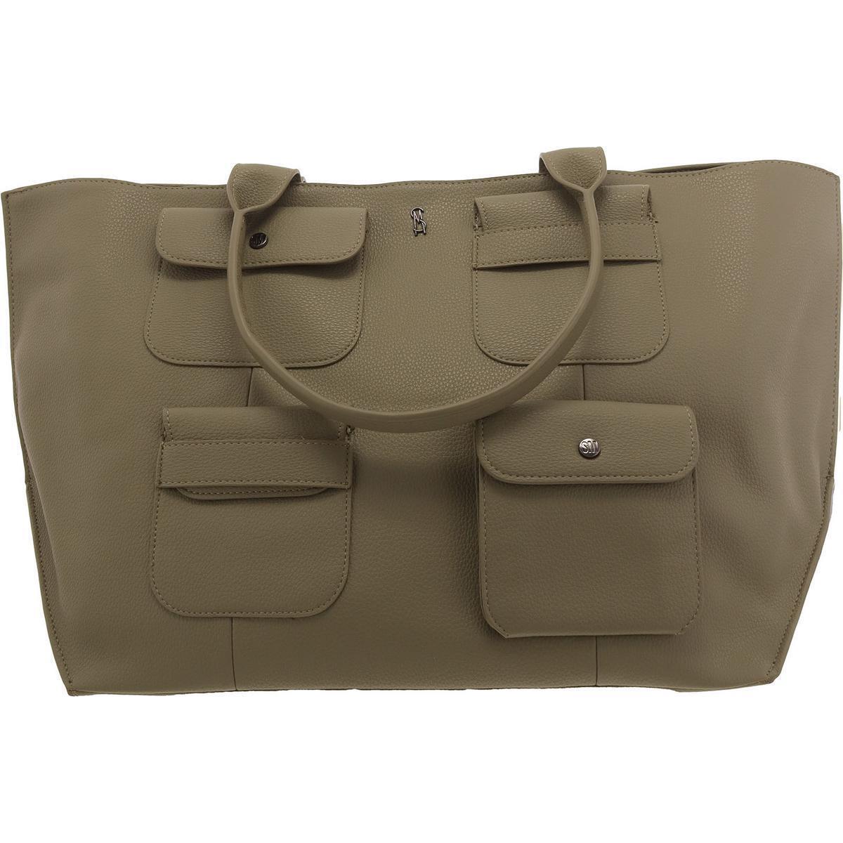 Steve Madden Womens Anisia Green Leather Tote Handbag Extra Large Bhfo 4546