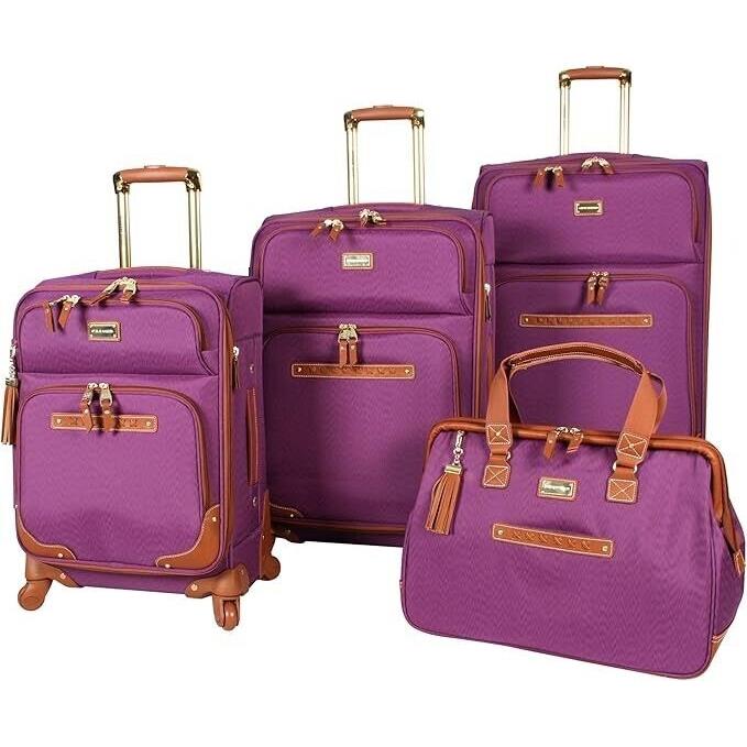 4PC Steve Madden Spinner Global Collection Luggage Set Purple