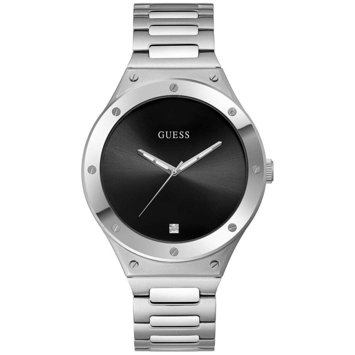 Guess Men`s Diamond Accent Stainless Steel Bracelet Watch 44mm GW0427G1