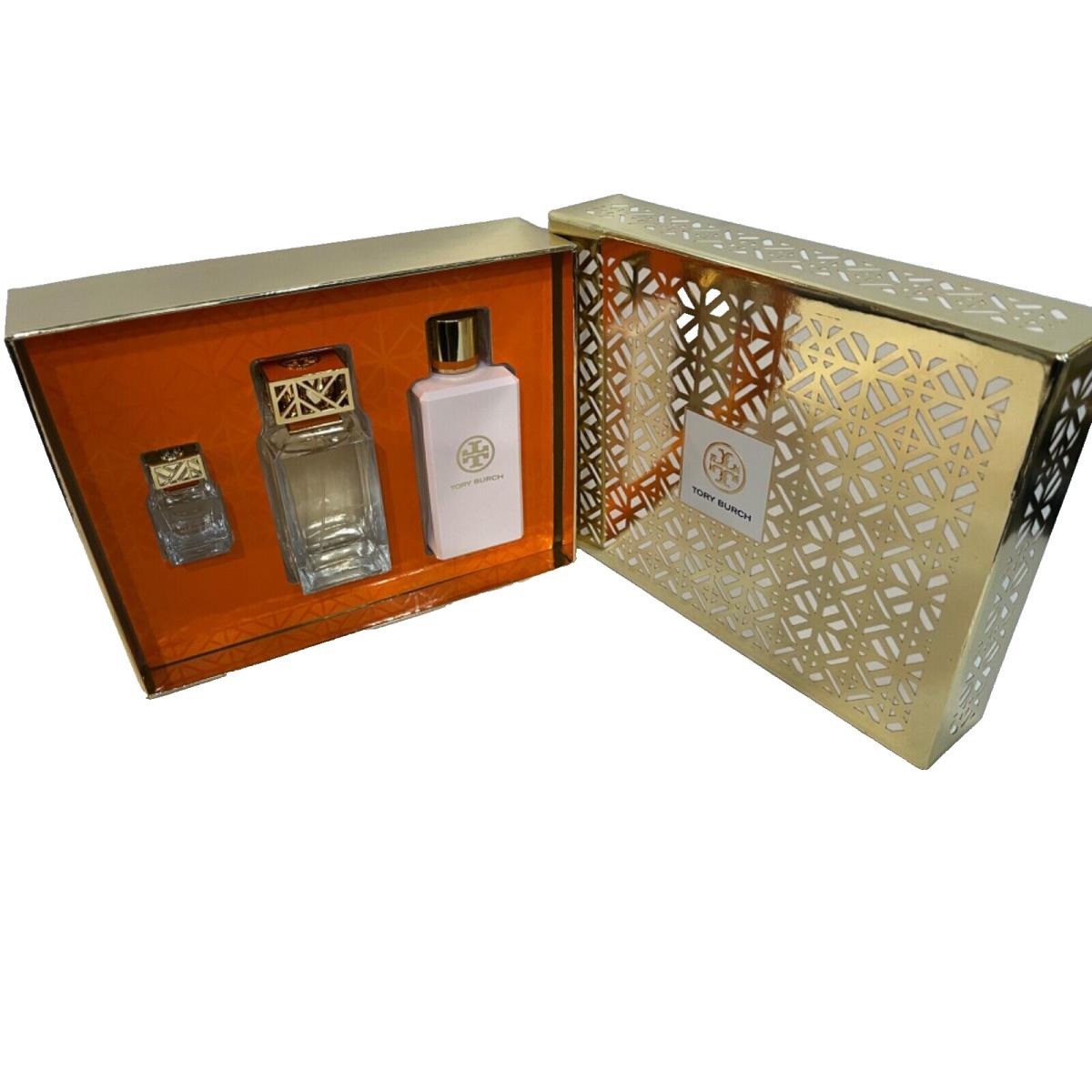 Tory Burch Parfum Gift Set 3 Pcs Spray 100ml. Jumbo Blotion 225ml. Mini Parfum