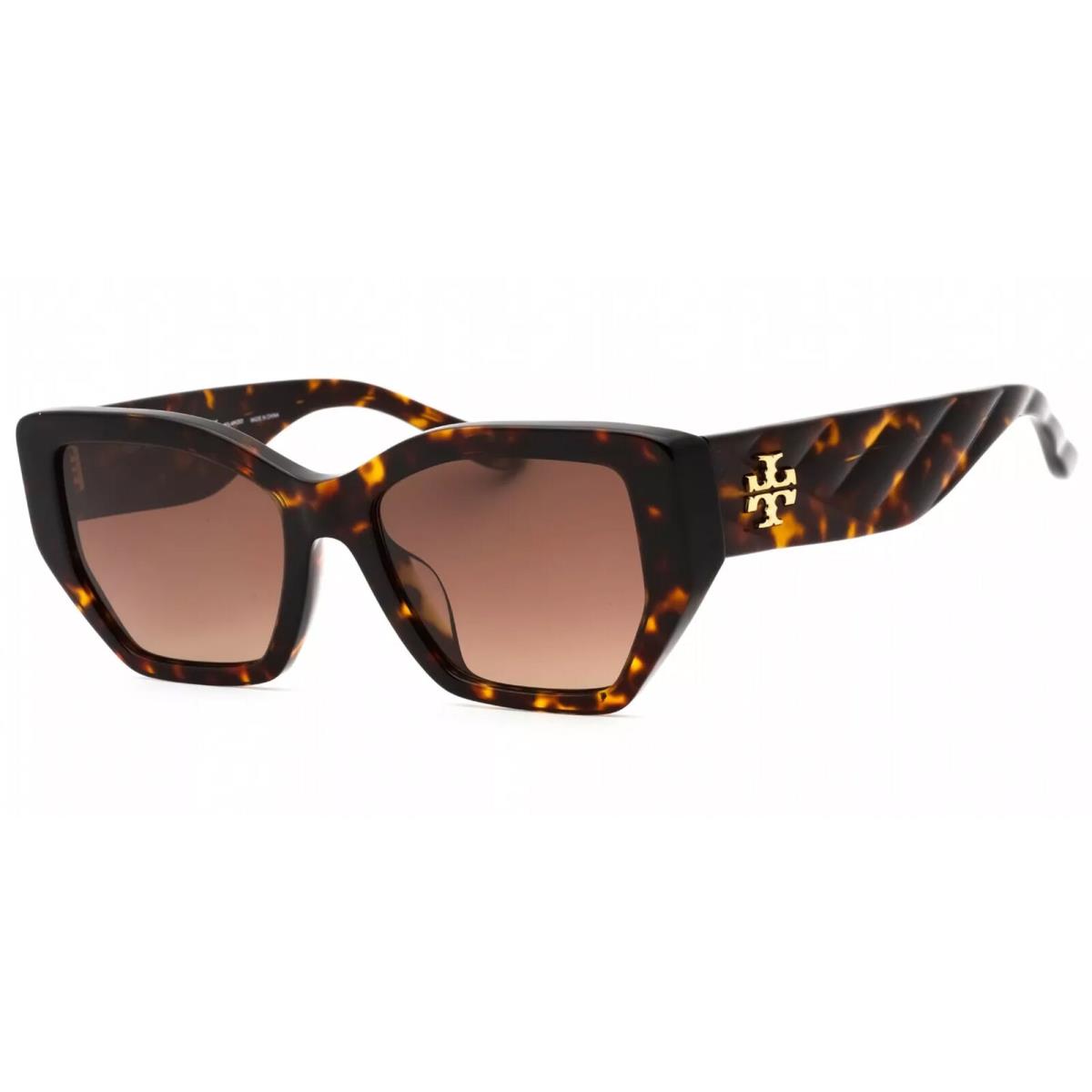 Tory Burch Kira Polarized Women`s Dk Tortoise Cat-eye Sunglasses TY7187U-1728T5