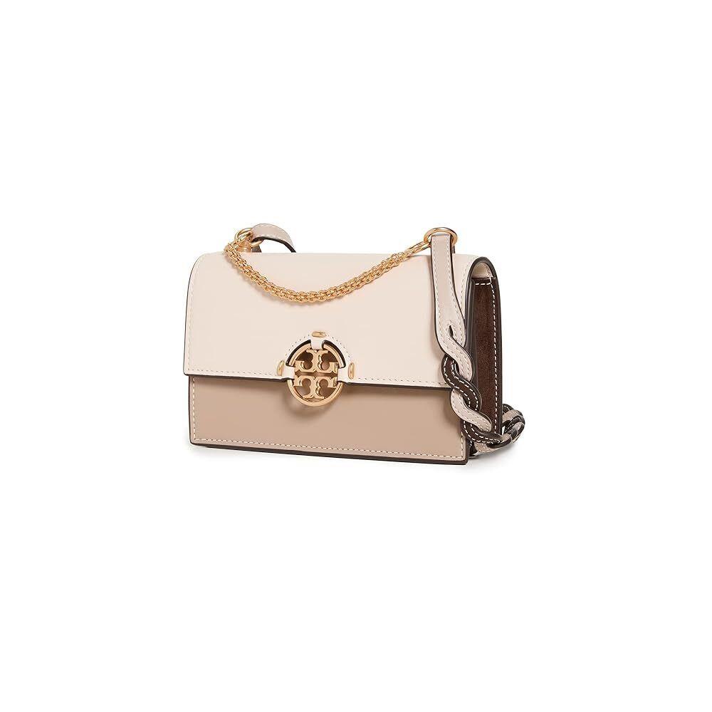 Tory Burch Miller Colorblock Mini Leather Crossbody Bag Tan