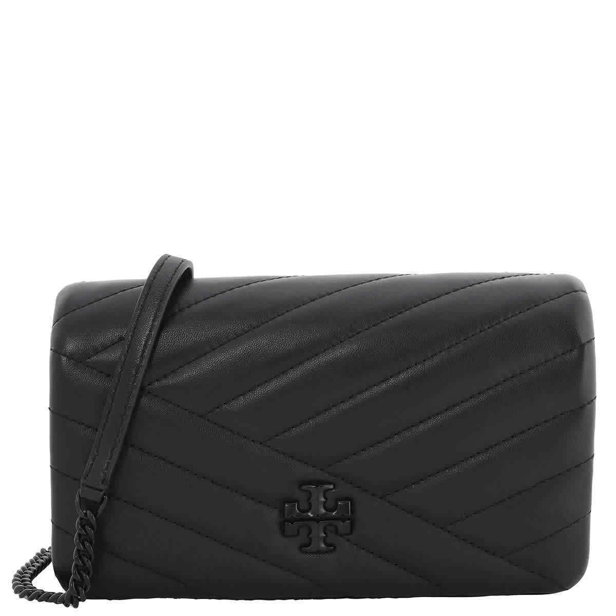 Tory Burch Black Chevron Kira Chain Wallet 161336-001