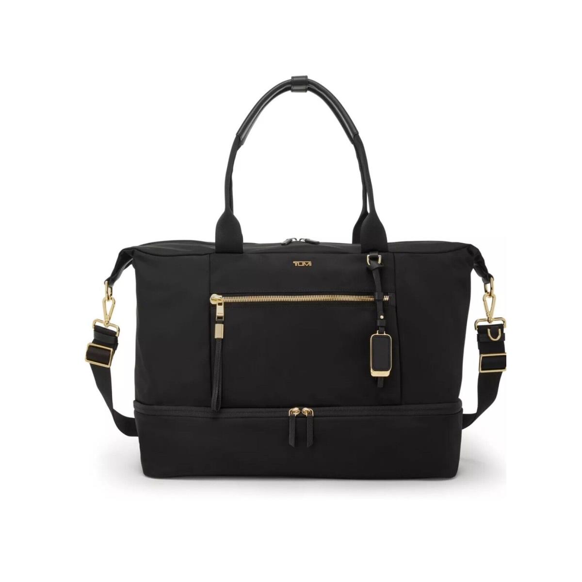 Tumi Voyageur Contine Weekender Tote Laptop Duffel Bag - Black with Gold