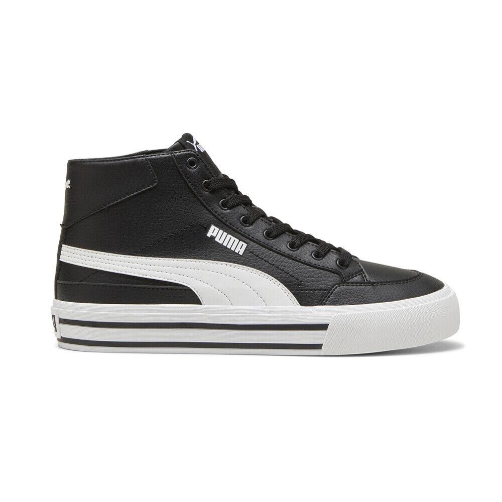 Puma Court Classic Vulc High Top Mens Black Sneakers Casual Shoes 39748201