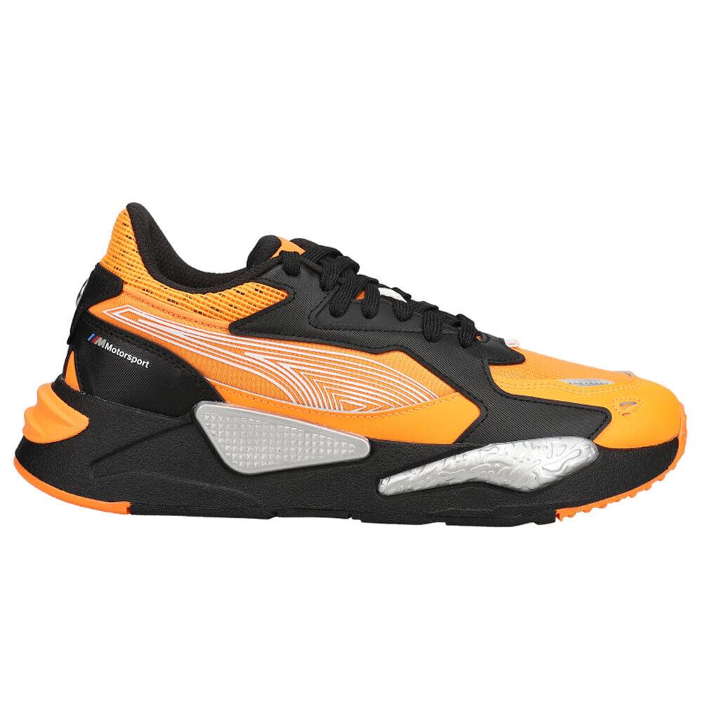 Puma Bmw M Motorsport Rsz Lace Up Mens Black Orange Sneakers Casual Shoes 3070 - Black, Orange