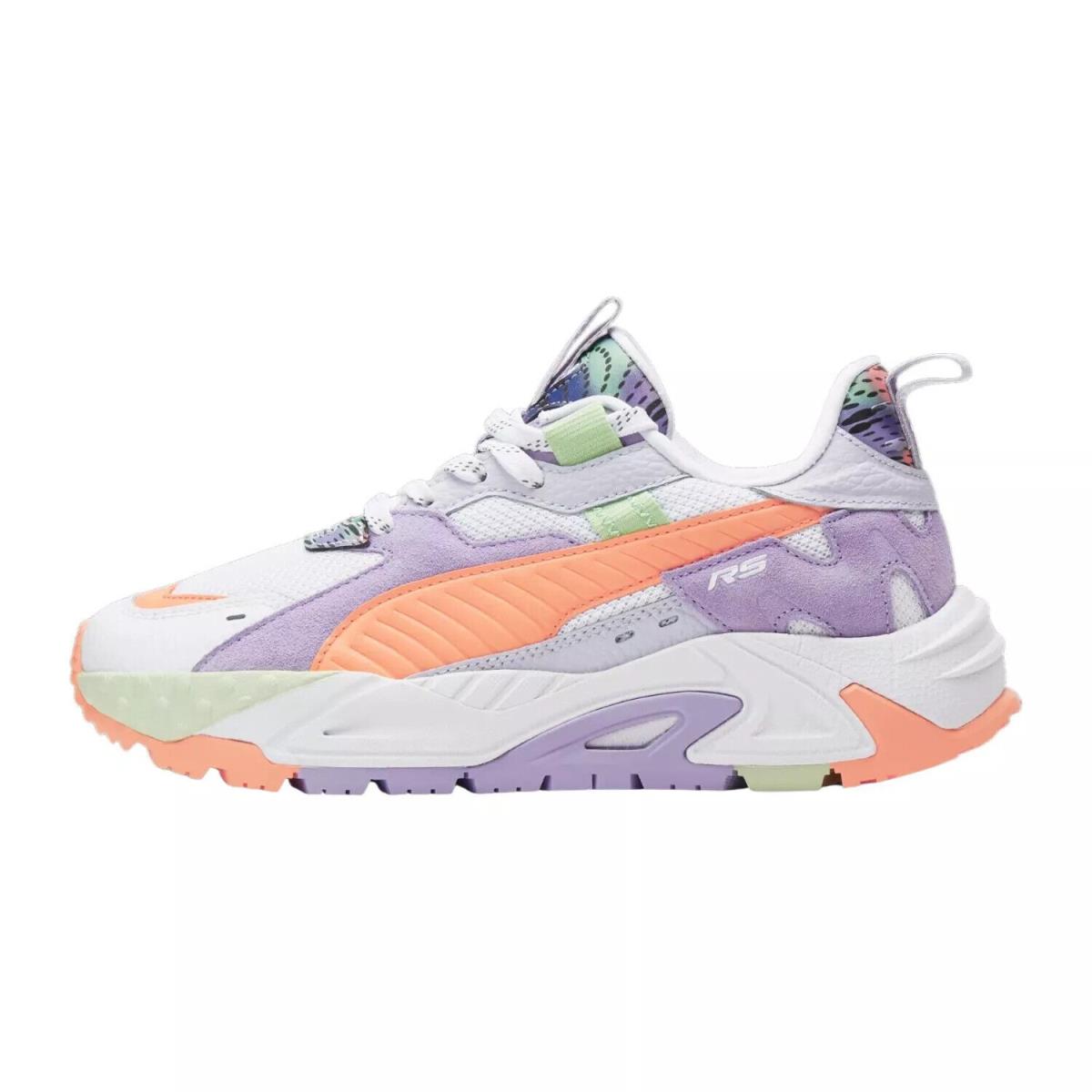 Puma Rs-trck Feelin Extra Wns Lace Up Sneakers Casual Shoes White-orange-violet - Multicolor