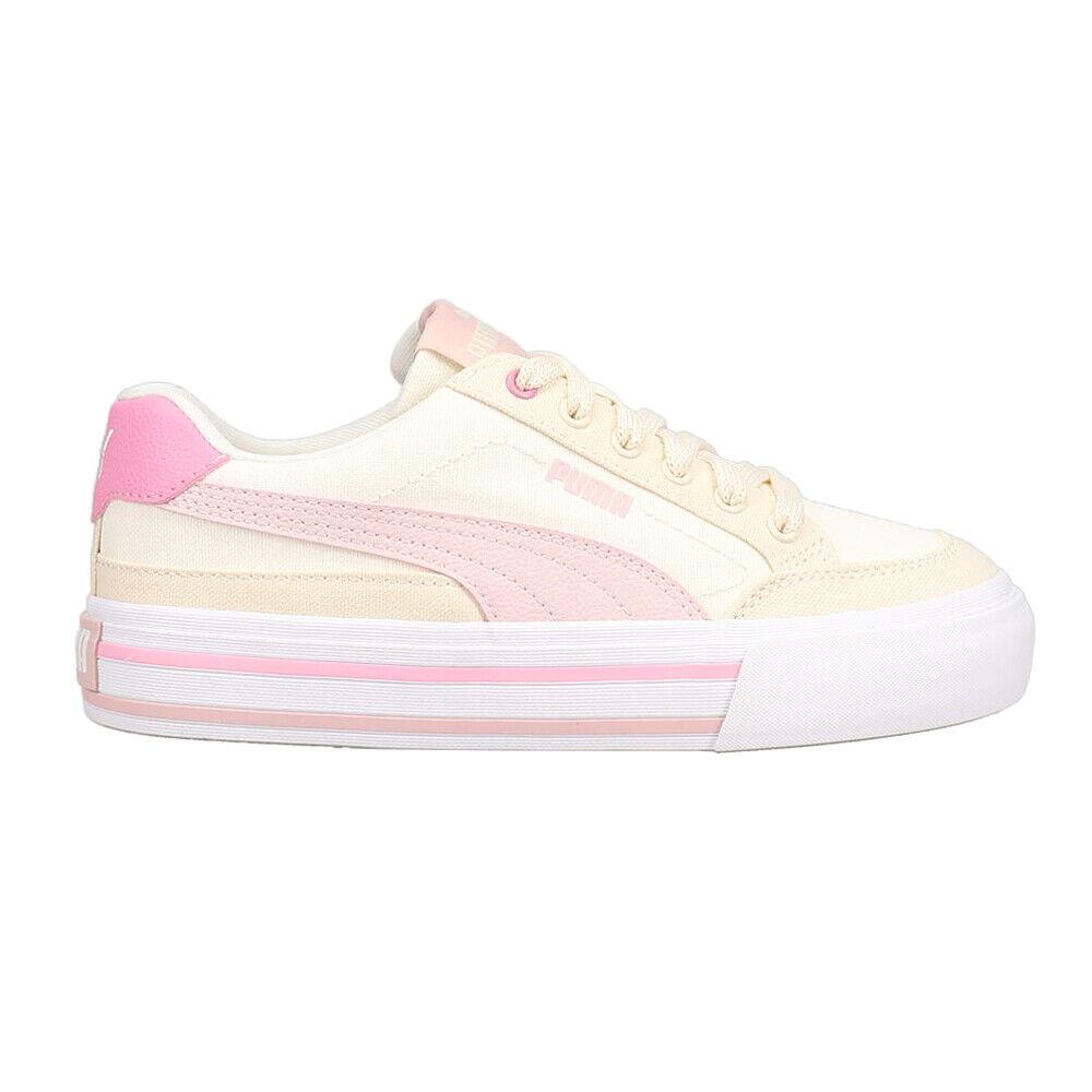 Puma Court Classic Vulc Lace Up Womens White Sneakers Casual Shoes 40099815