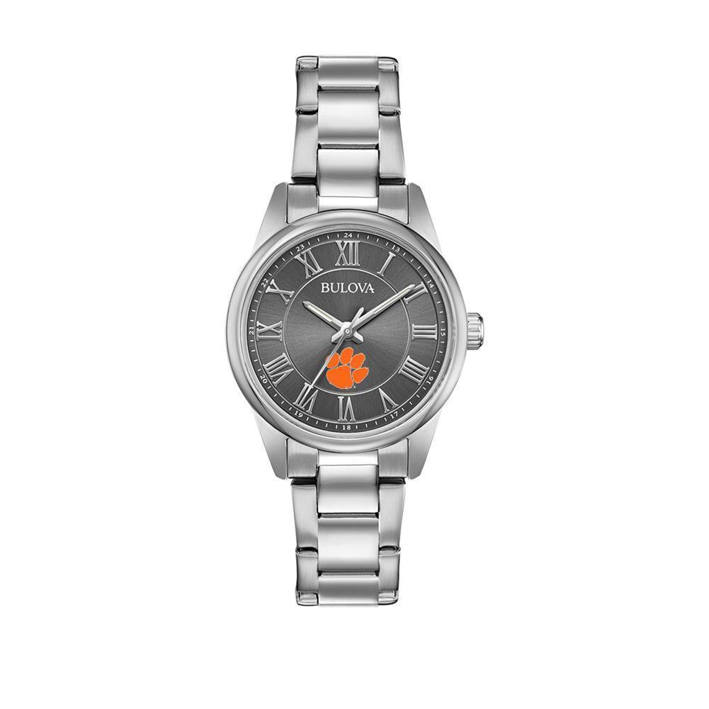 Women`s Clemson University Tigers Bulova Watch Black/silver Watch