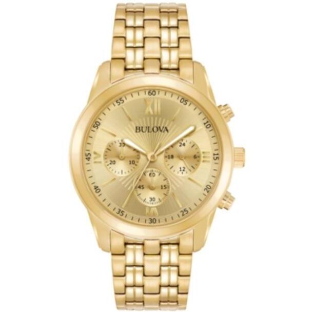 Bulova Men`s Chronograph Sport Gold-tone Stainless Bracelet Watch 40mm 97A128