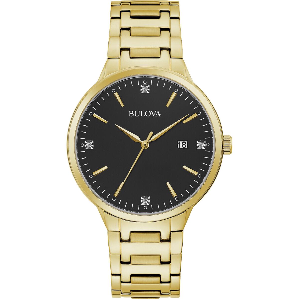 Bulova Men`s Quartz Diamond Accent Calendar Gold Watch 40mm 97D122