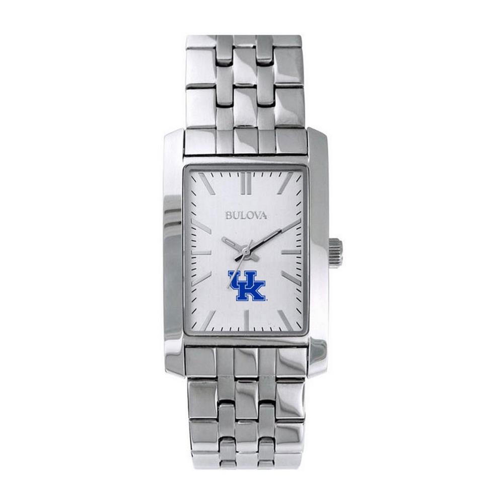 Women`s Kentucky Wildcats UK Bulova Silver Rectangle Watch