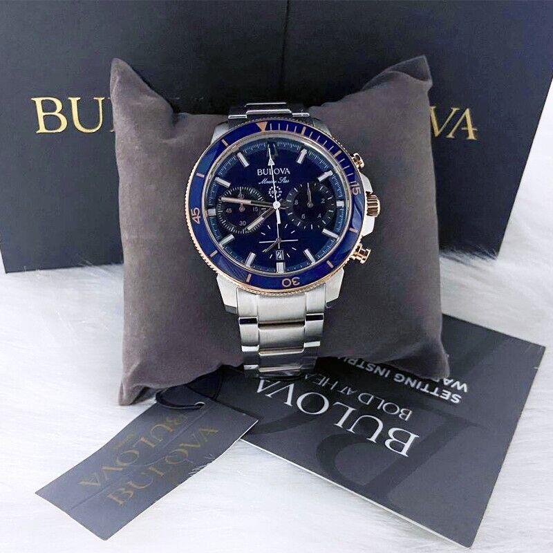 Bulova Series C Blue Dial Marine Star Men 98B301 Chronograph Watch 45MM