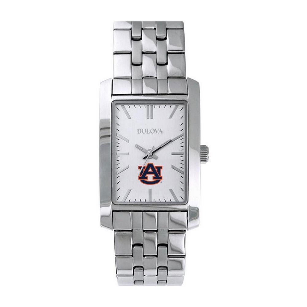 Women`s Auburn University Tigers Bulova Silver Rectangle Watch