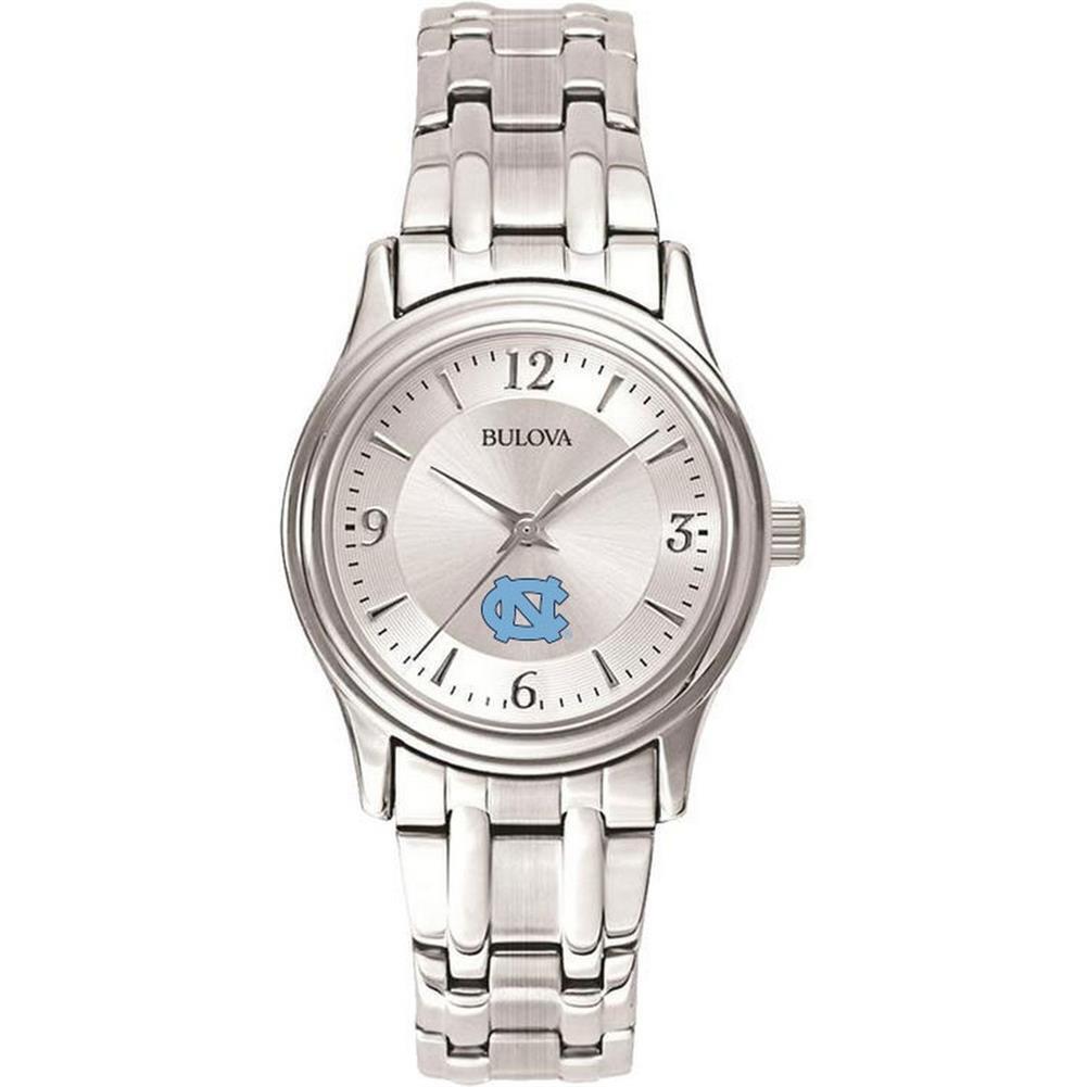 Women`s North Carolina Tarheels Unc Watch Bulova Silver Circle II