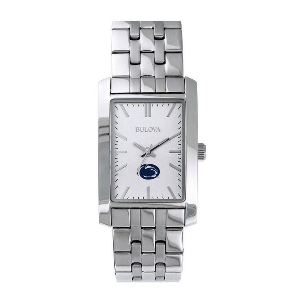 Women`s Penn State University Bulova Silver Rectangle Watch