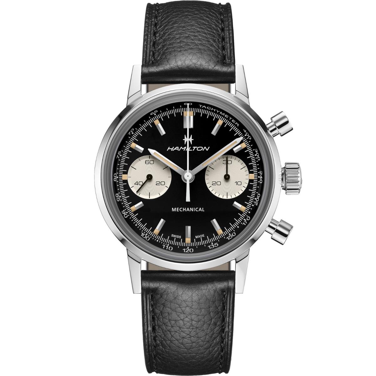 Hamilton Intra-matic Chronograph Mechanical Hand Wind Black Dial Watch H38429730