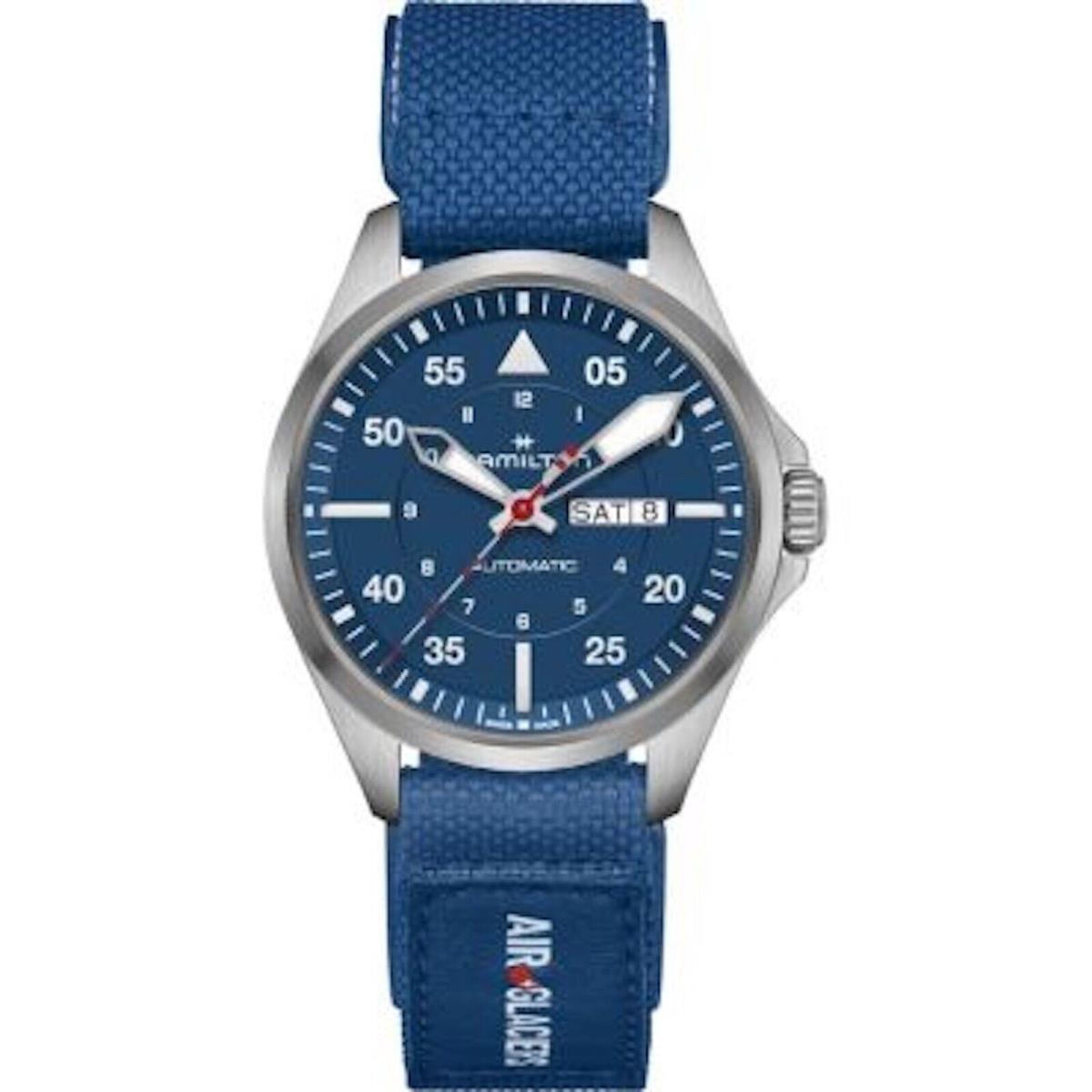 Hamilton Khaki Aviation Pilot Day Date Air Glaciers 42MM Blue Dial H64655941