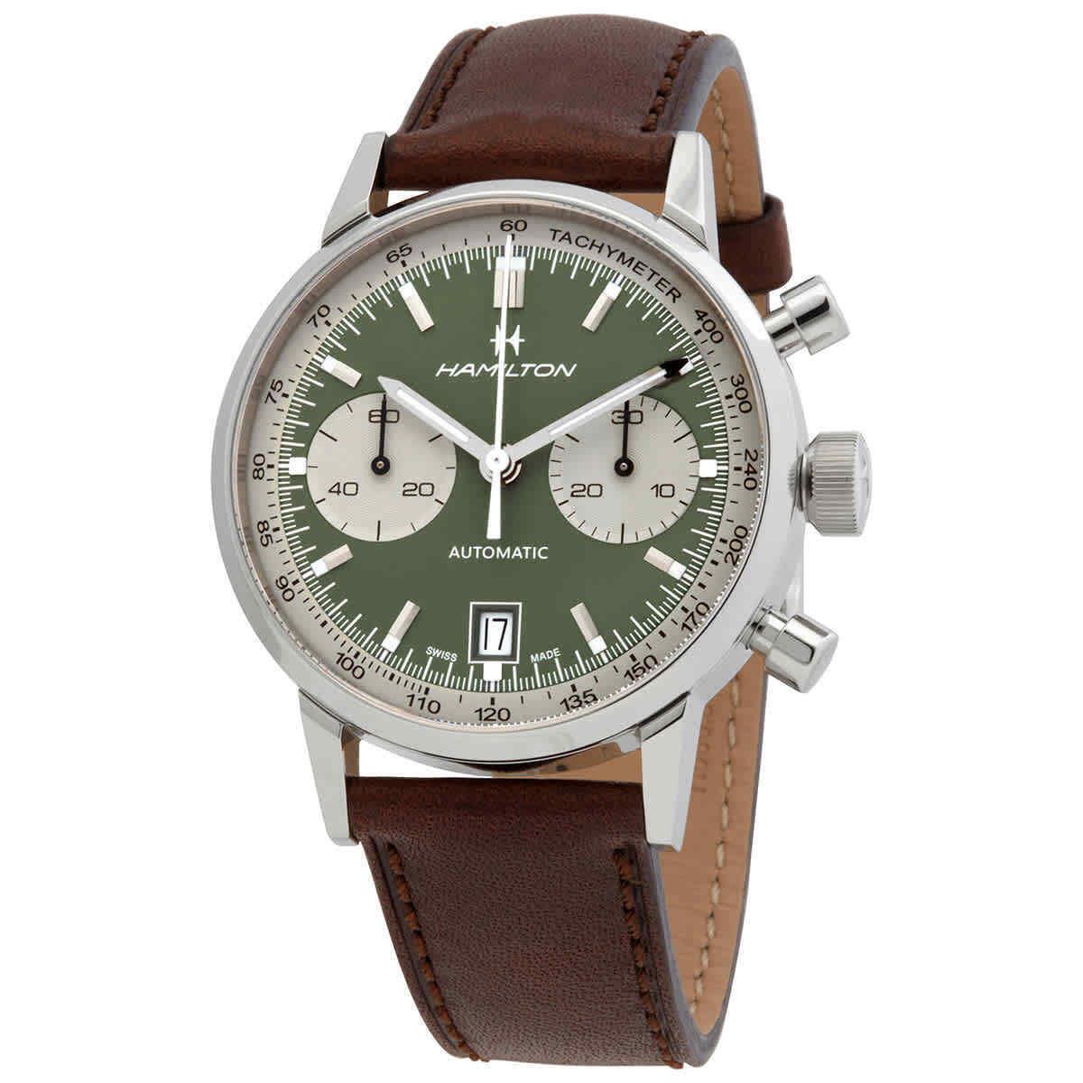 Hamilton Intra-matic Chronograph Automatic Green Dial Men`s Watch H38416560