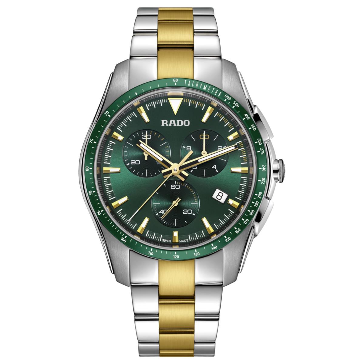 Rado Hyperchrome Chronograph R32259323 - Dial: Green, Band: Gold, Silver