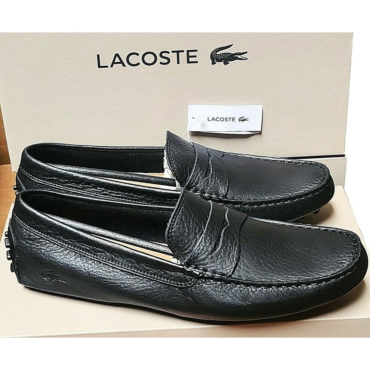 Lacoste Concours Men`s Casual Slip on Croc Logo Leather Loafer Shoes Sneakers