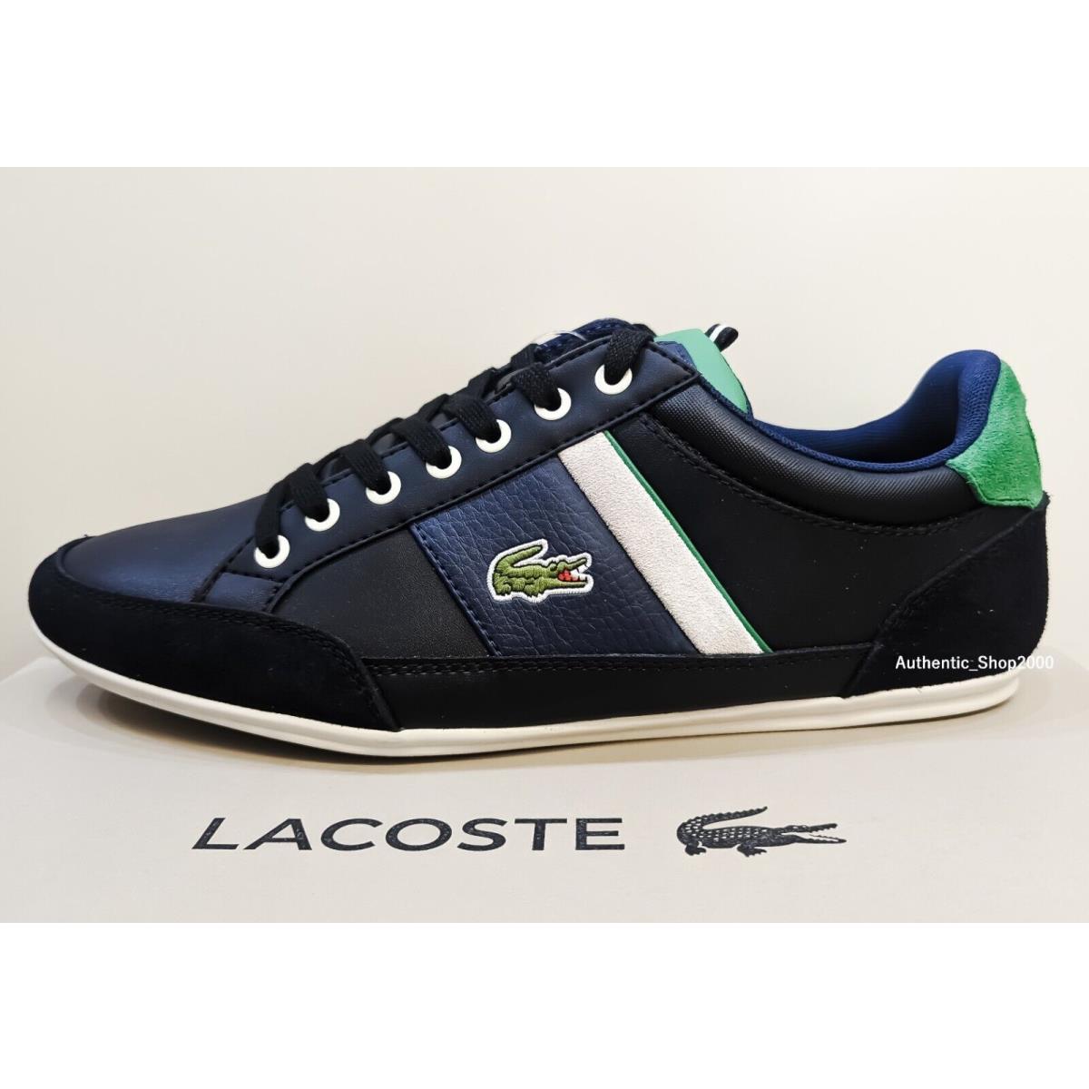 Lacoste Chaymon 222 1 Men`s Casual Leather Fashion Shoes Sneakers Black Green