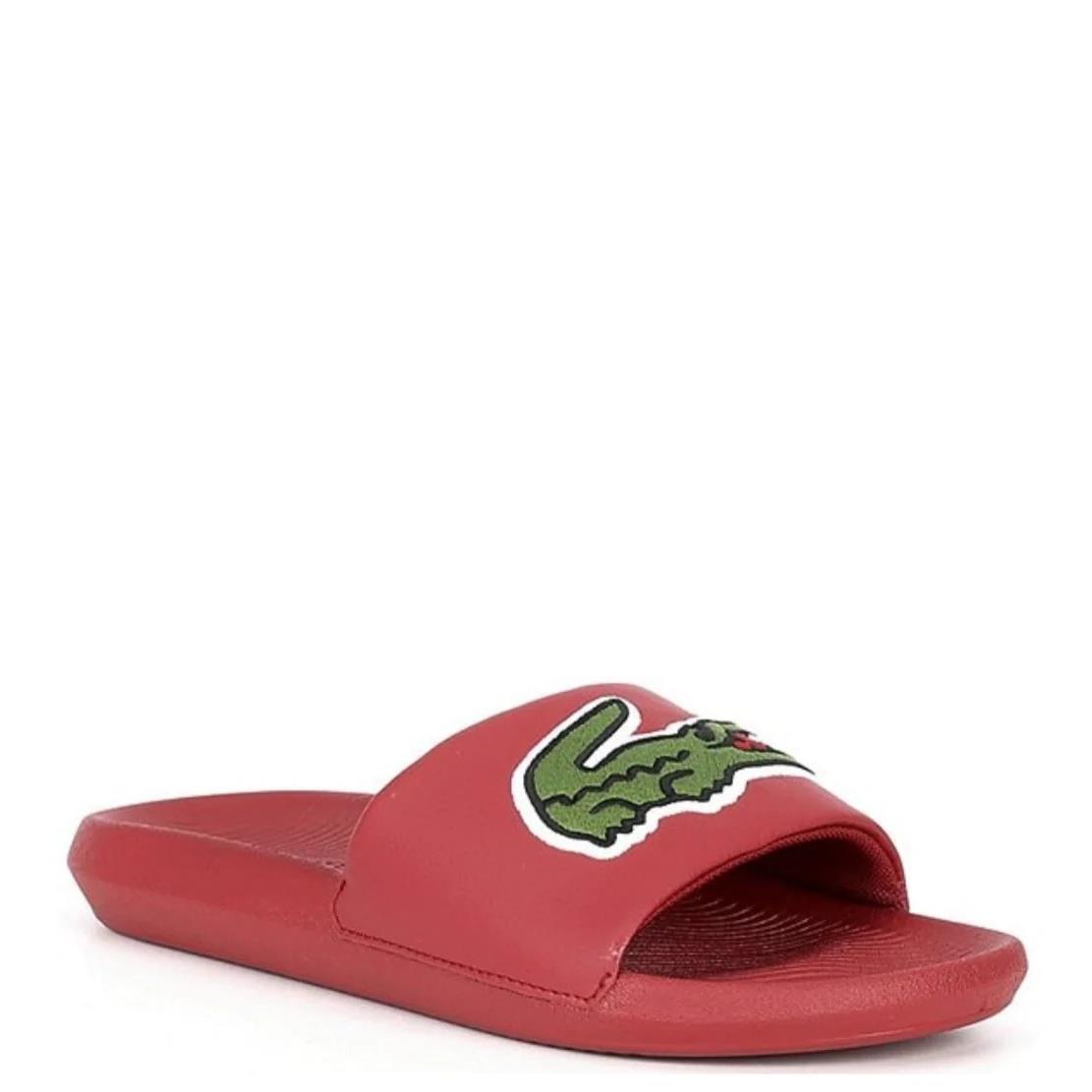 Men Lacoste Croco Slide RED/GREEN