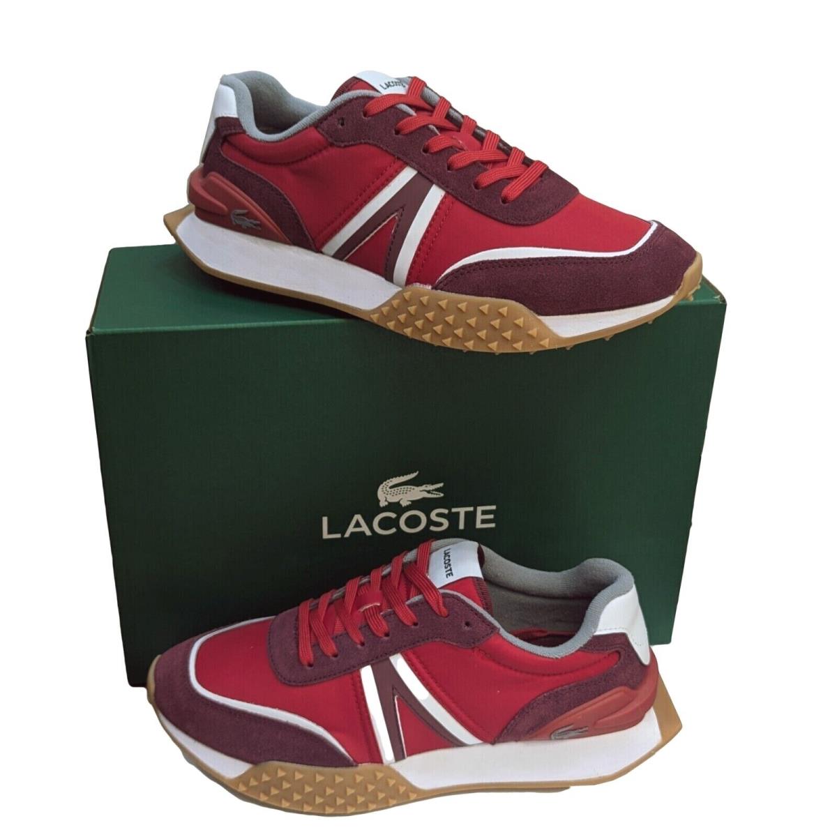 Lacoste Brand Men Shoes L-spin Deluxe 224 Casual Sneakers Shoes Red