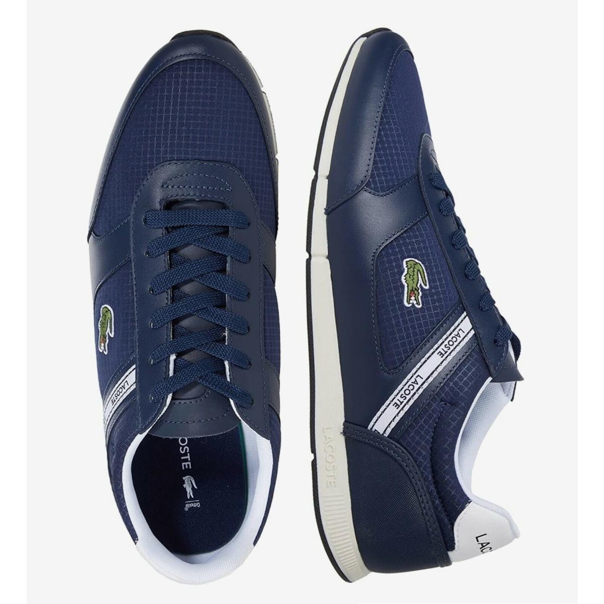 Lacoste Men Shoes Menerva Sport 0121 Navy White Leather Casual Sneakers