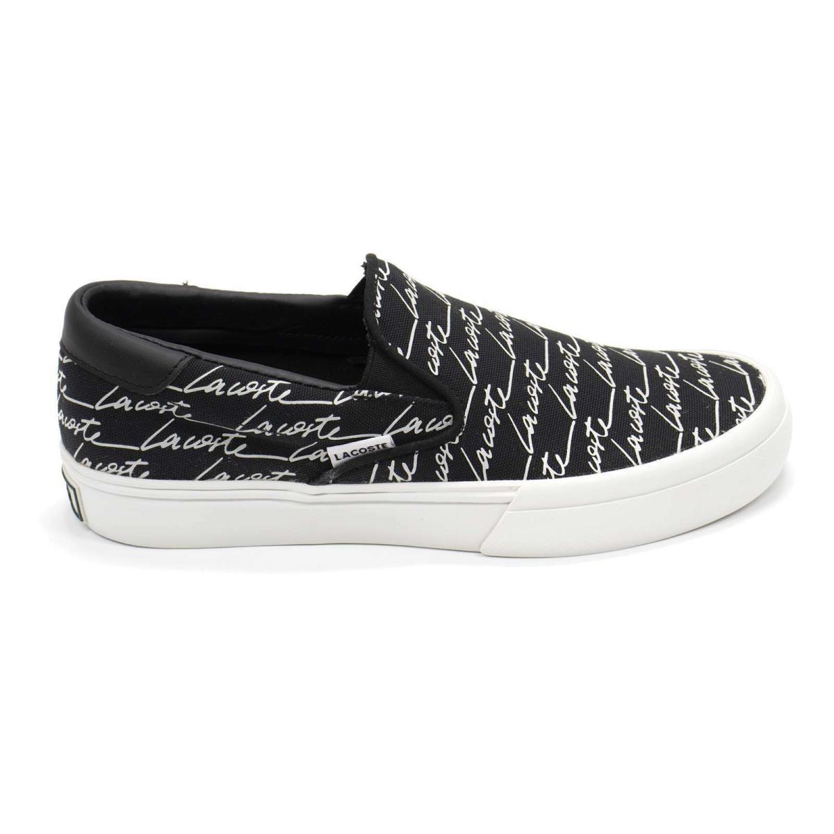 Womens Lacoste Jump Serve Slip-on Signature Logo Canvas Sneaker Black