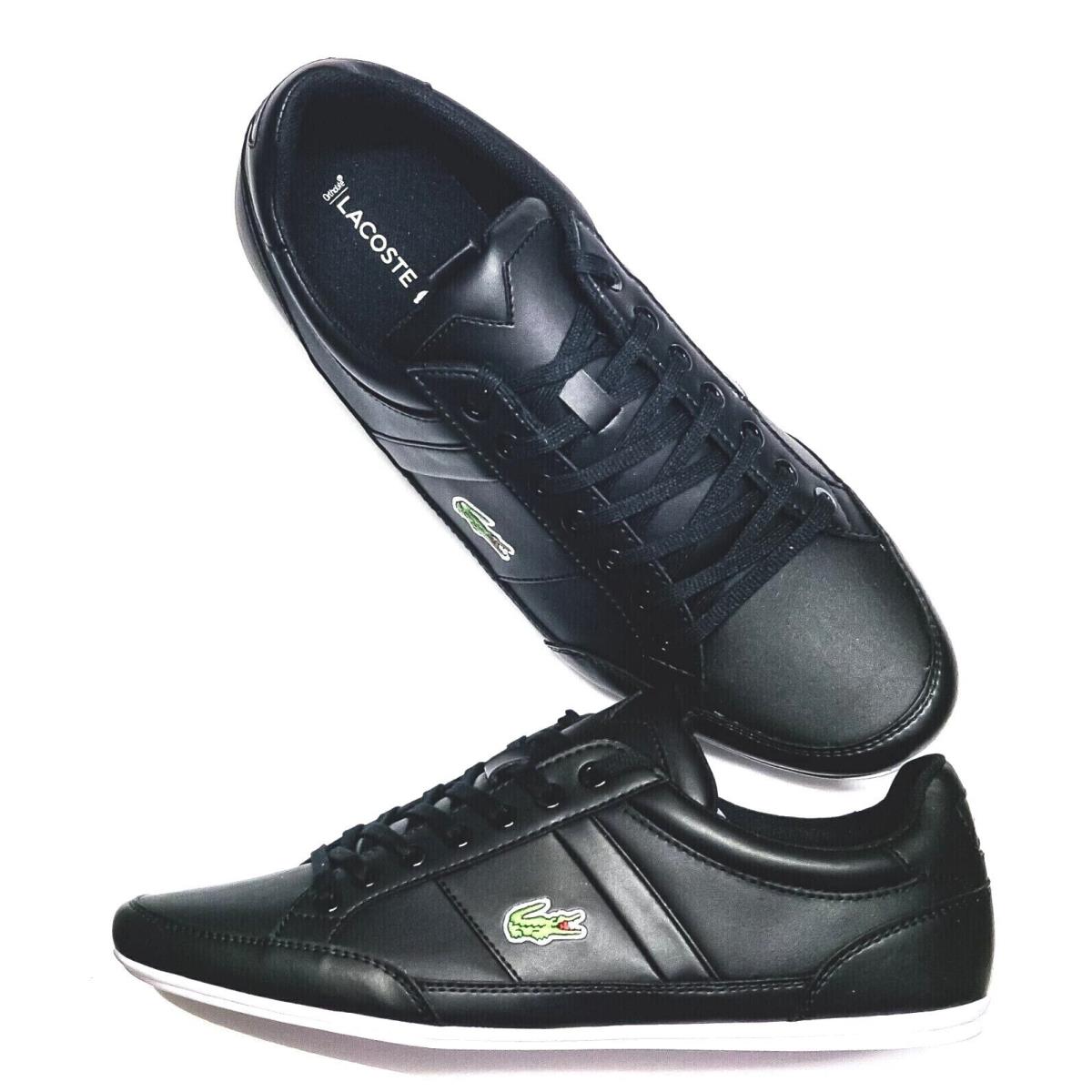 Lacoste Men Fashion Shoes Chaymon BL21 Black Leather Casual Sneakers Shoes