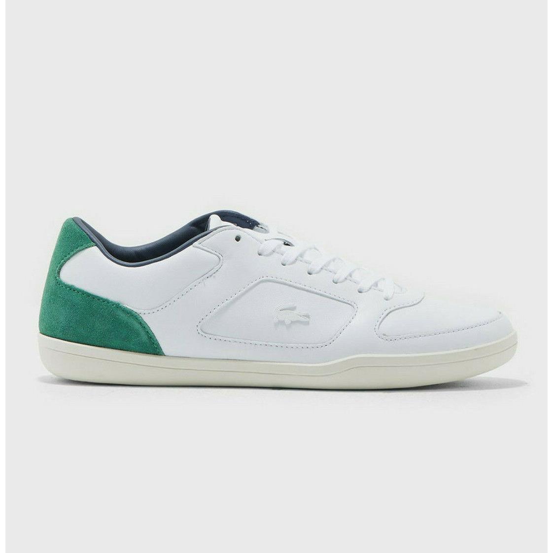 Mens Lacoste Shoes White Leather Court Minimal Casual Sneakers