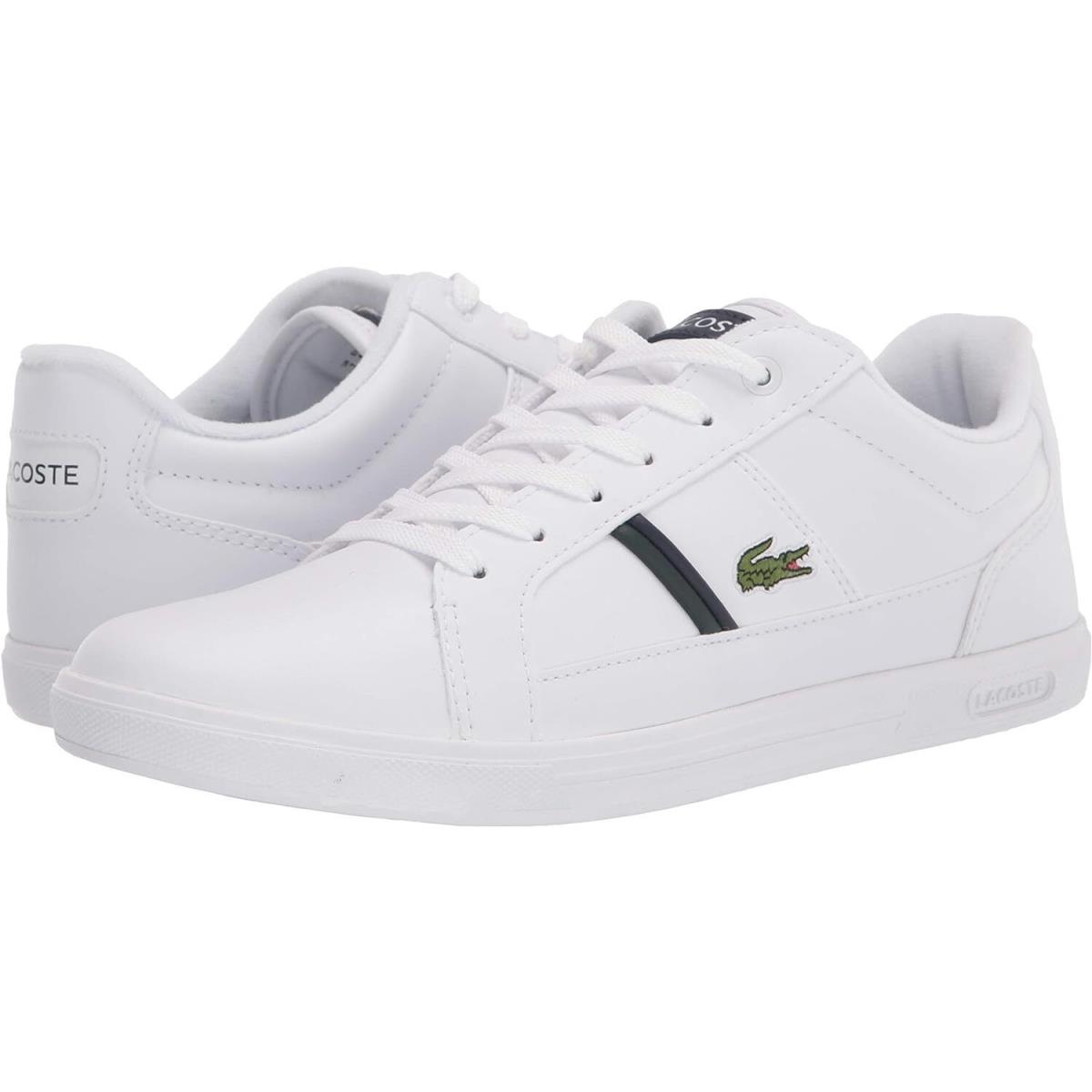 Men`s Shoes Lacoste Europa 0120 1 Leather Lace Up Sneakers 40SMA00071R5 White