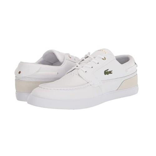 Lacoste Men Shoes Bayliss Deck 0722 White Leather Casual Sneakers Shoes