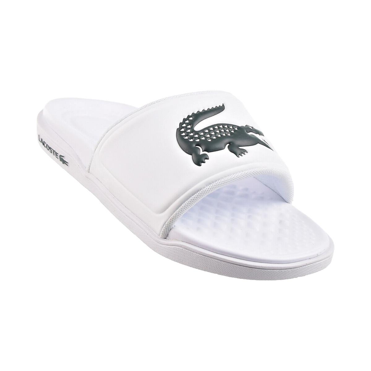 Lacoste Croco Dualiste 0922 Cma Men`s Slides White/dark Green 7-43cma0020-1r5