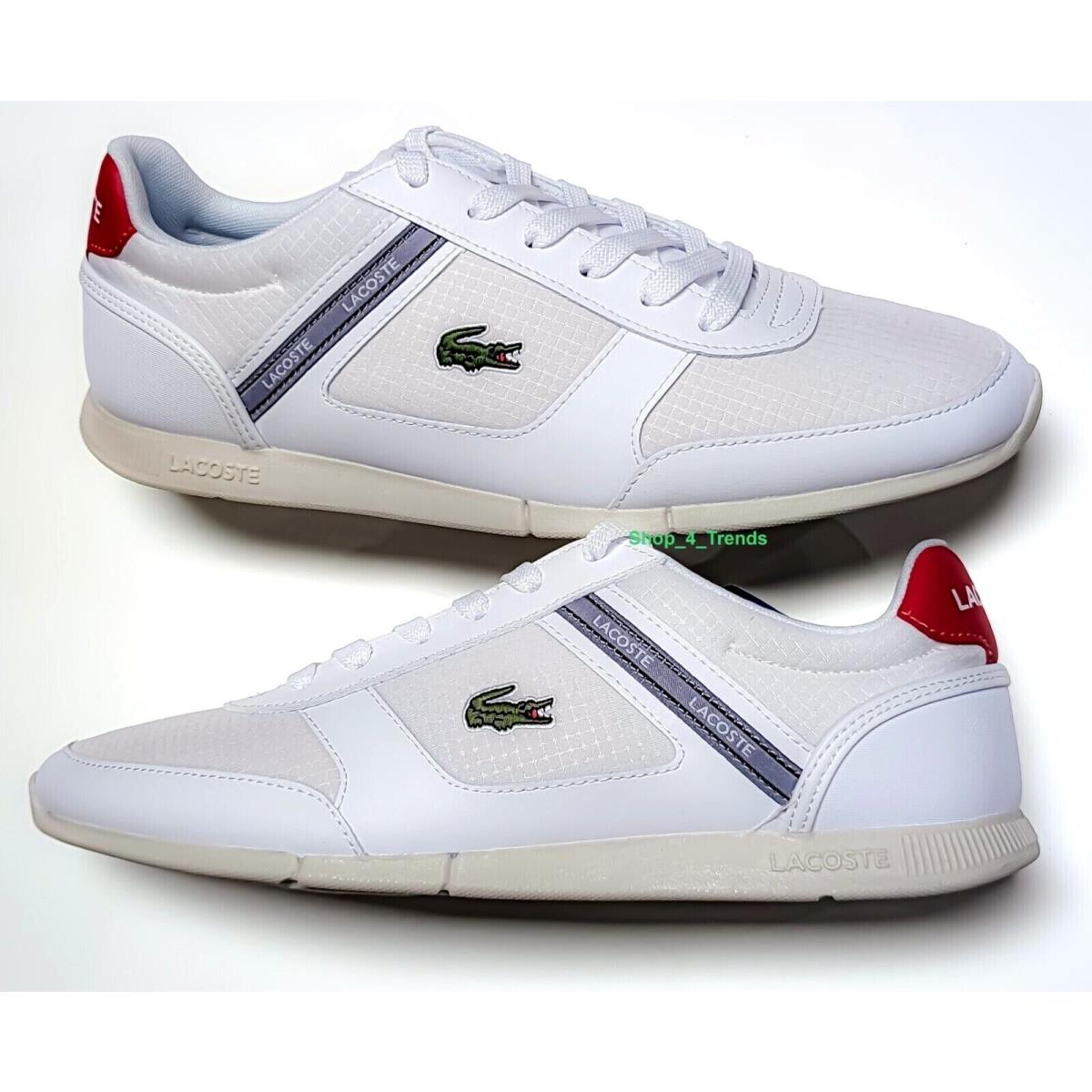 Lacoste Men Shoes Menerva Sport 0722 1 White Red Casual Sneakers Shoes